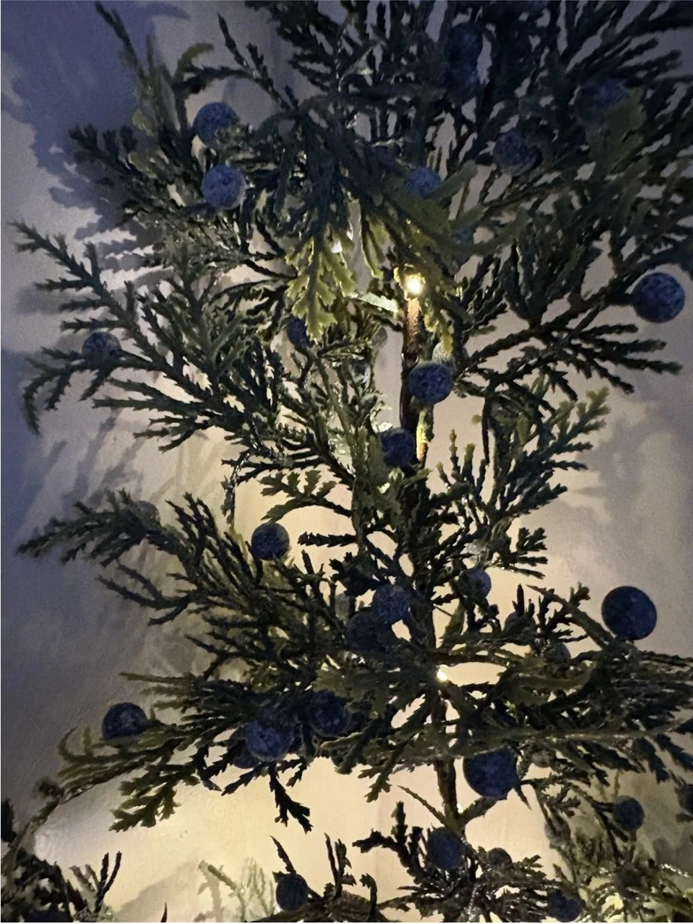 Pottery Barn 4ft Lighted Branch Faux Tree Berry LED Rustic Decor NWT